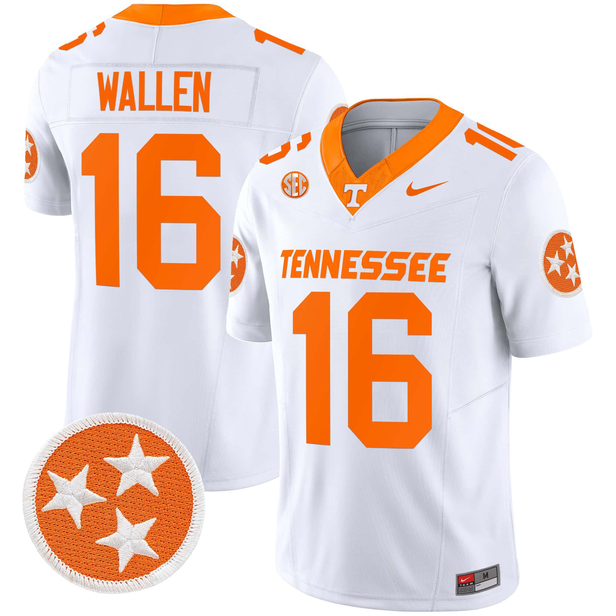 Men Tennessee Volunteers #16 Wallen White 2024 Nike Vapor Limited NCAA Jersey